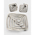 Ed Wiener Jewelry Iconic Ed Wiener Sterling MODERNIST Spiral Square Brooch & Earring Set 1950s