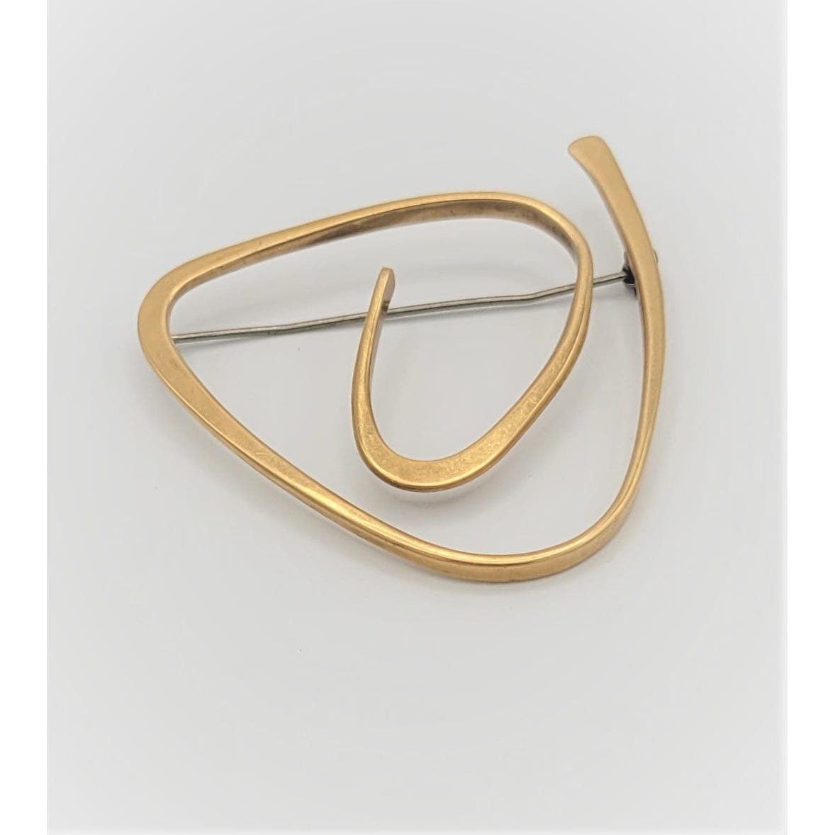 Ed Wiener Jewelry SUPERB Iconic Ed Wiener 14kt Gold LARGE Modernist Spiral Brooch Circa 1950s