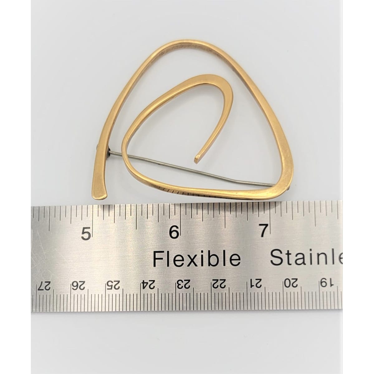 Ed Wiener Jewelry SUPERB Iconic Ed Wiener 14kt Gold LARGE Modernist Spiral Brooch Circa 1950s