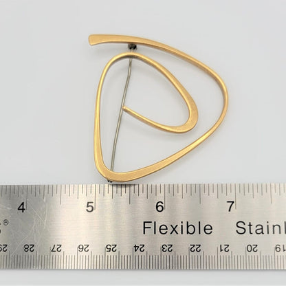 Ed Wiener Jewelry SUPERB Iconic Ed Wiener 14kt Gold LARGE Modernist Spiral Brooch Circa 1950s