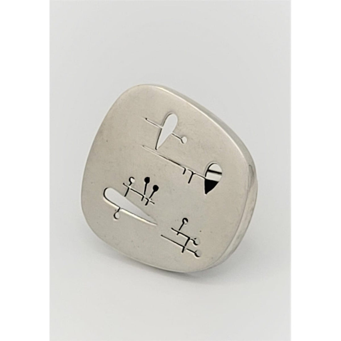 Ed Wiener Jewelry Superb Iconic Ed Wiener 925SS Modernist Cutout Square Brooch Pin Circa 1950s