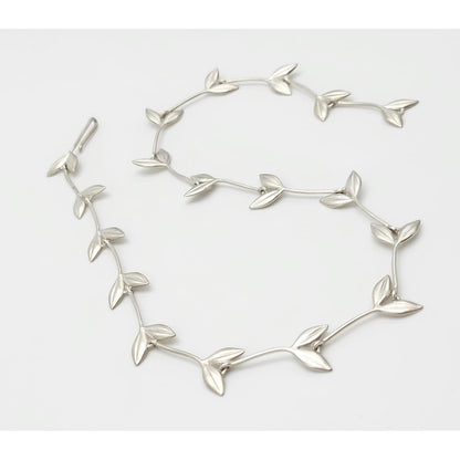 Elise Moran Jewelry Designer E*A*M Elise Moran Sterling Modernist Double Leaf Necklace Retail $520