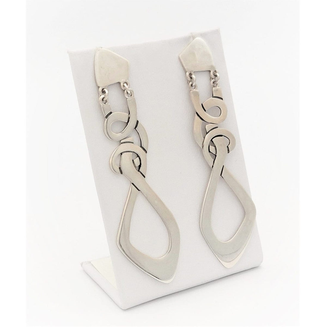 Erika de Hult Corral "Ric" Jewelry VTG 925SS Artisan Erika de Hult Corral "Ric" Taxco Long Dangle Modernist Earrings