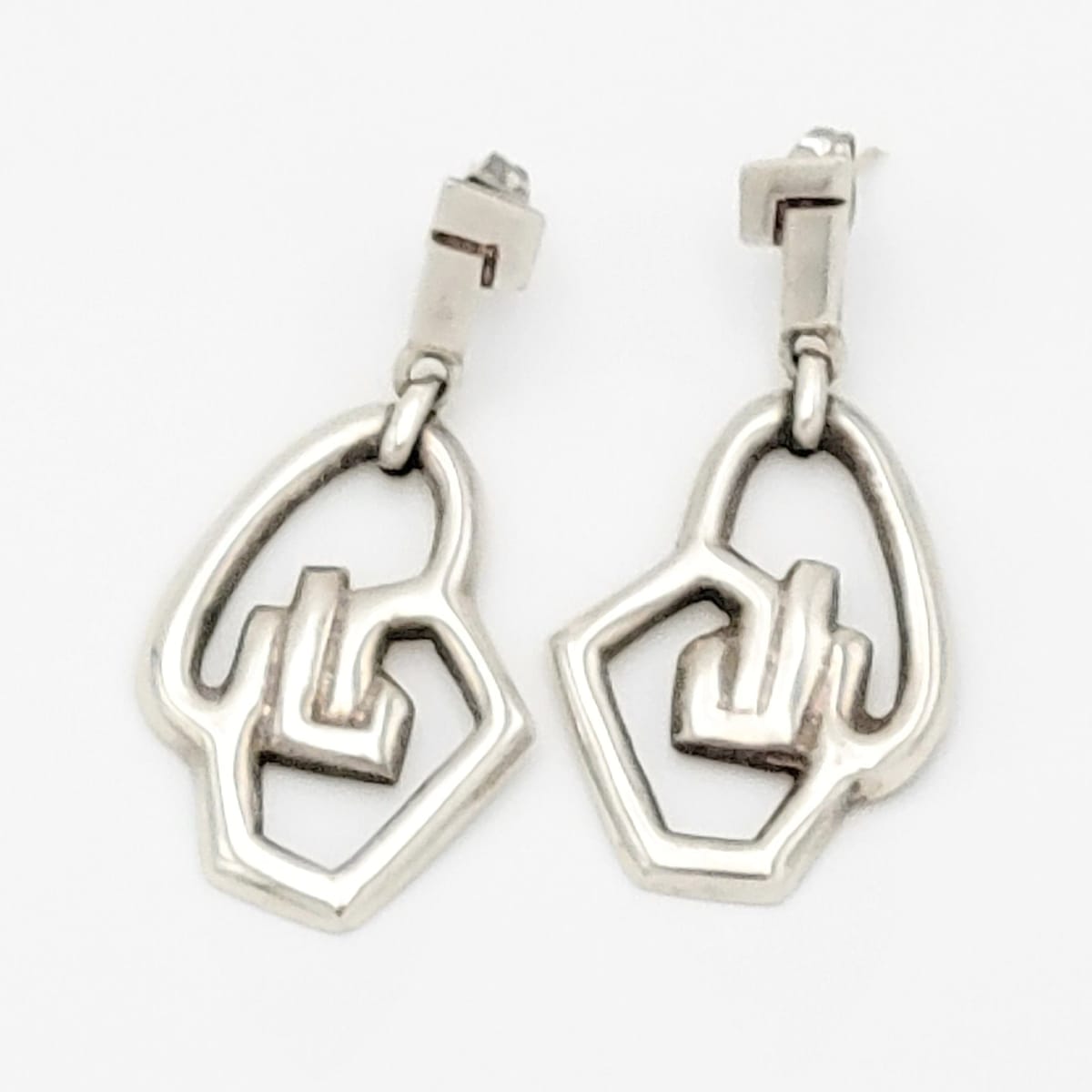 Erika Hult de Corral "Ric" Jewelry Artisan Erika Hult de Corral "Ric" Taxco Sterling Dangle Modernist Earrings 1980s