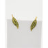 Finn Jensen Jewelry Designer Finn Jensen Norway Sterling Olive Green Enamel Leaf Earrings 1950s