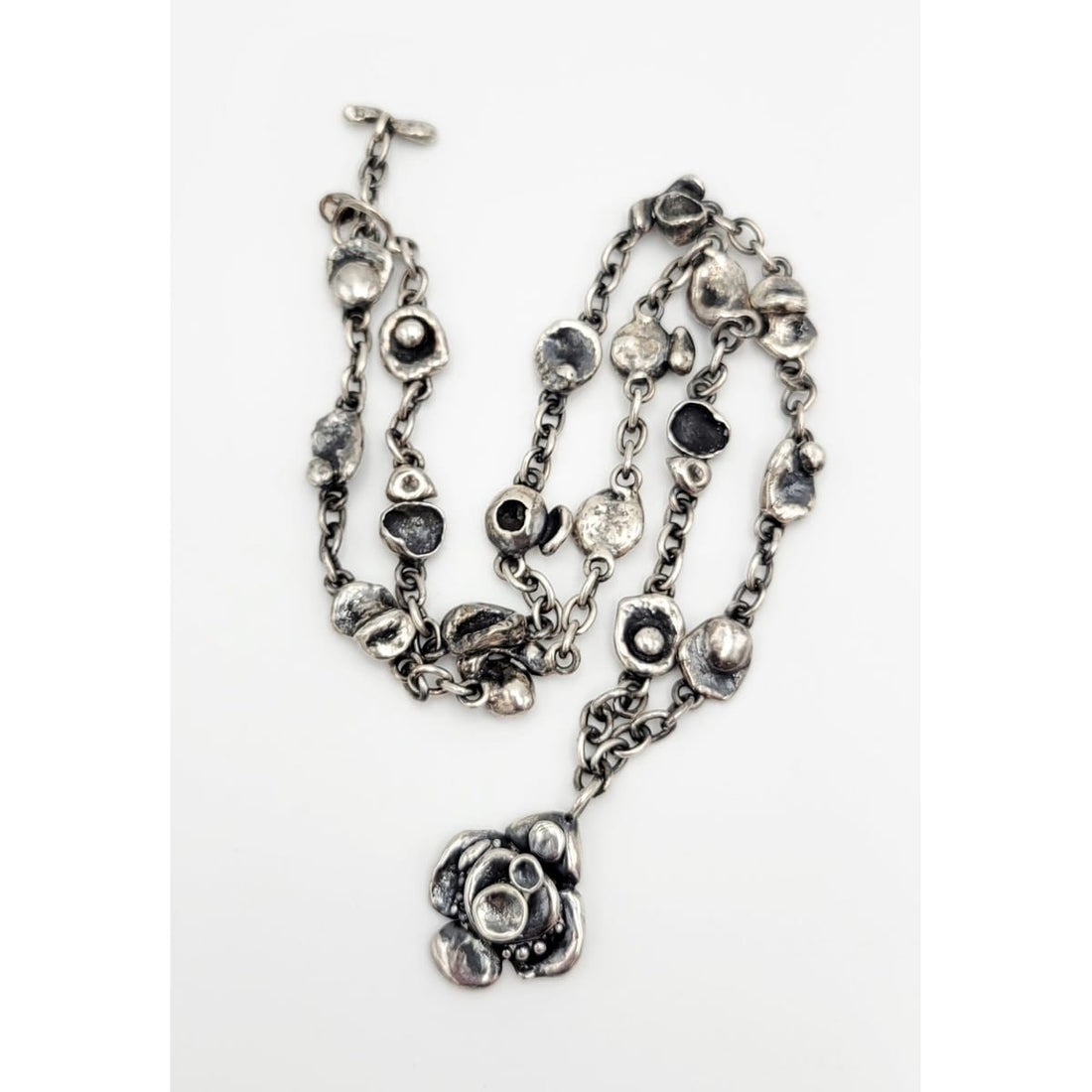 Kultateollisuus Ky Jewelry Finnish Designer Jorma Laine Kultateollisuus Ky Sterling Brutalist Mod Necklace 1971