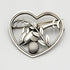 Georg Jensen Jewelry Danish Designer Georg Jensen LARGE Heart Shaped Dolphins Sterling Brooch 