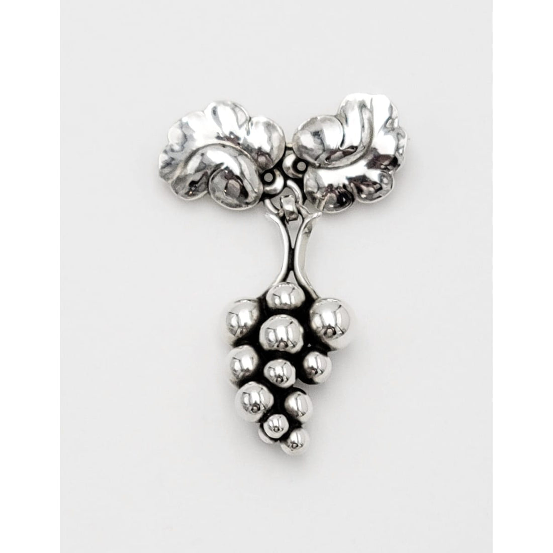 Georg Jensen Jewelry Danish Designer Georg Jensen Sterling 3-D Grapes Dangle Brooch 