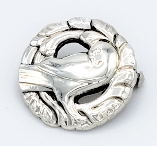 Georg Jensen Jewelry Danish Designer Georg Jensen Sterling Art Deco Bird Brooch #191 Circa 1937