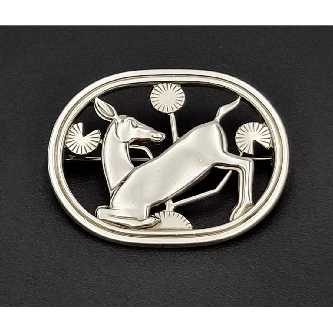 Georg Jensen Jewelry Rare Danish Georg Jensen Sterling Art Deco Kneeling Deer Brooch 