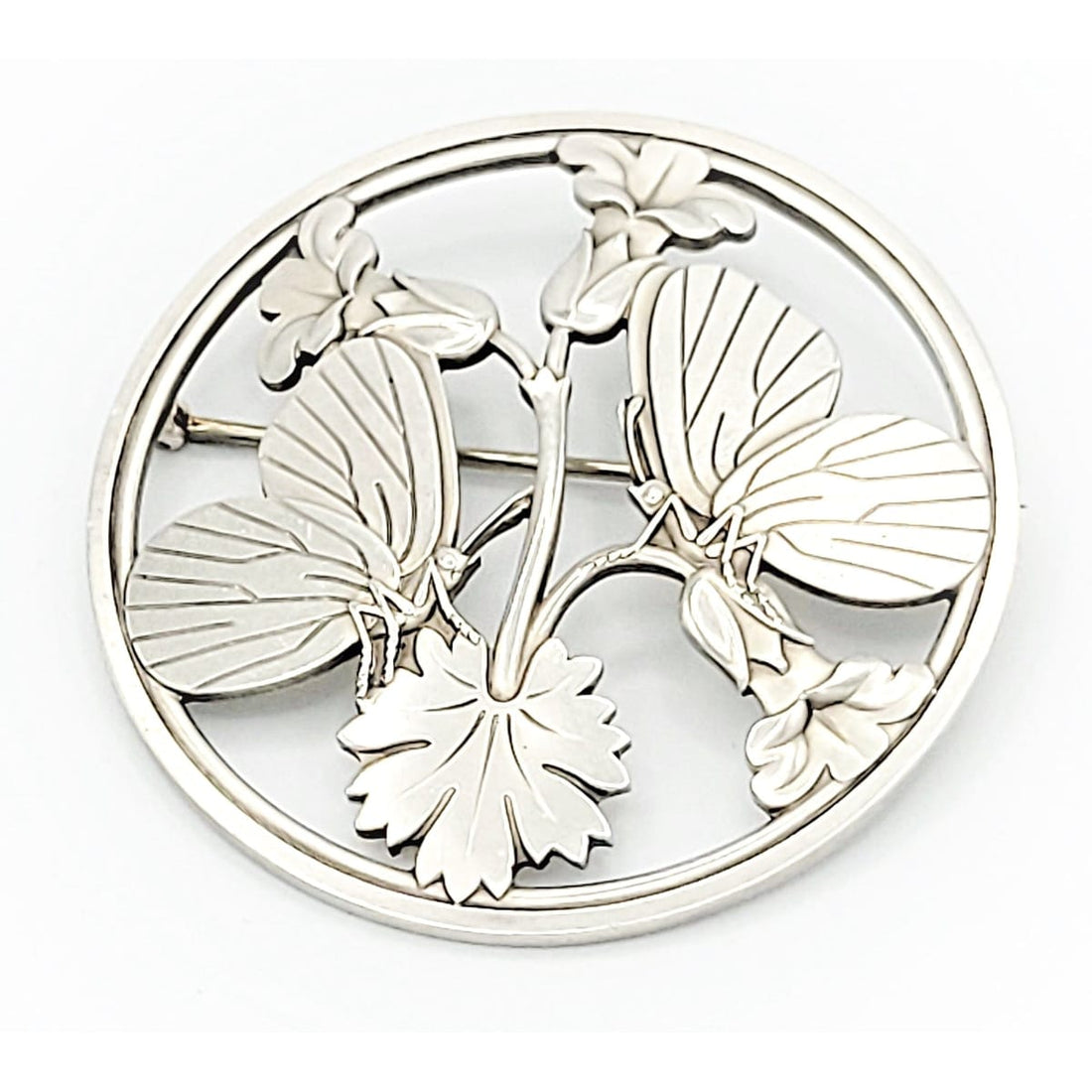 Georg Jensen Jewelry Rare Georg Jensen Art Deco Moonlight Butterfly HUGE Brooch 