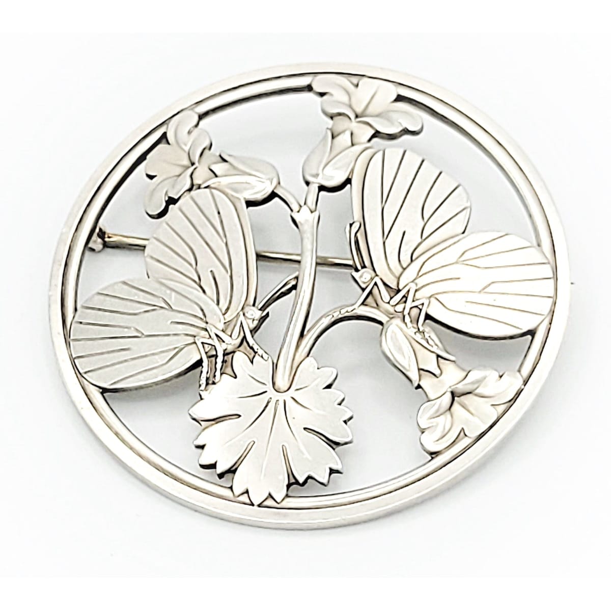 Georg Jensen Jewelry Rare Georg Jensen Art Deco Moonlight Butterfly HUGE Brooch 