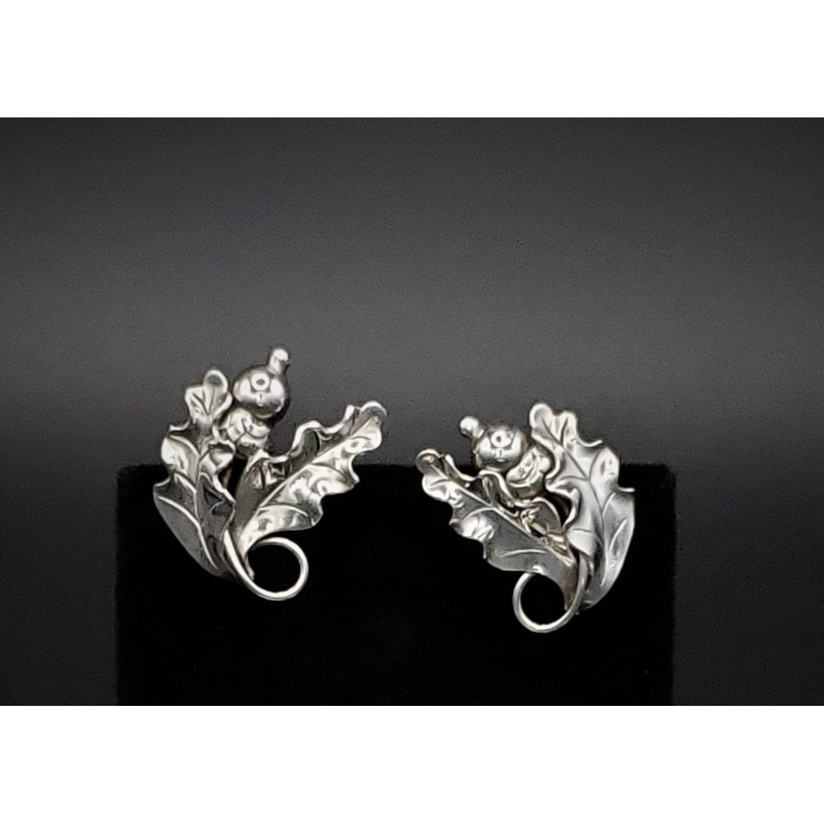 Georg Jensen Jewelry RARE LaPaglia Georg Jensen Sterling Acorns Screw Back Earrings 1940s