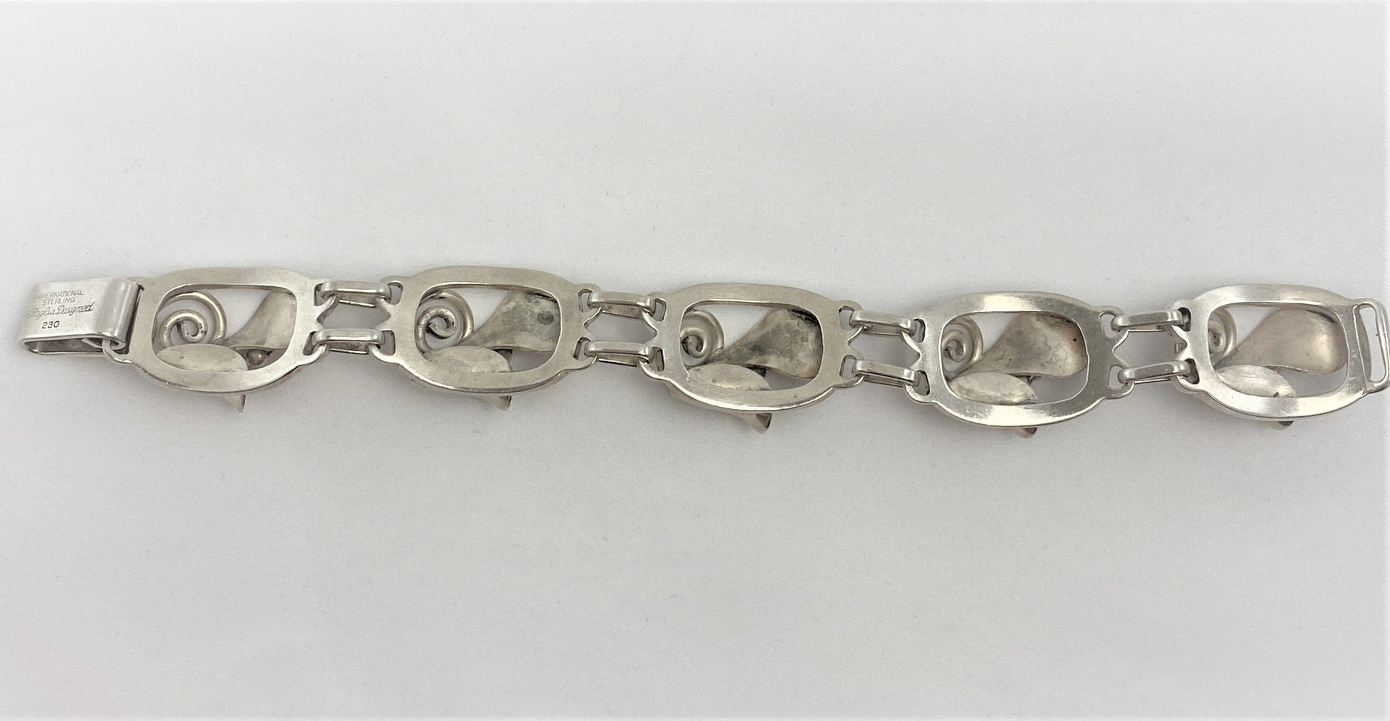 Georg Jensen Jewelry RARE LaPaglia Georg Jensen Sterling Opening Flower #230 Panel Bracelet 1940s