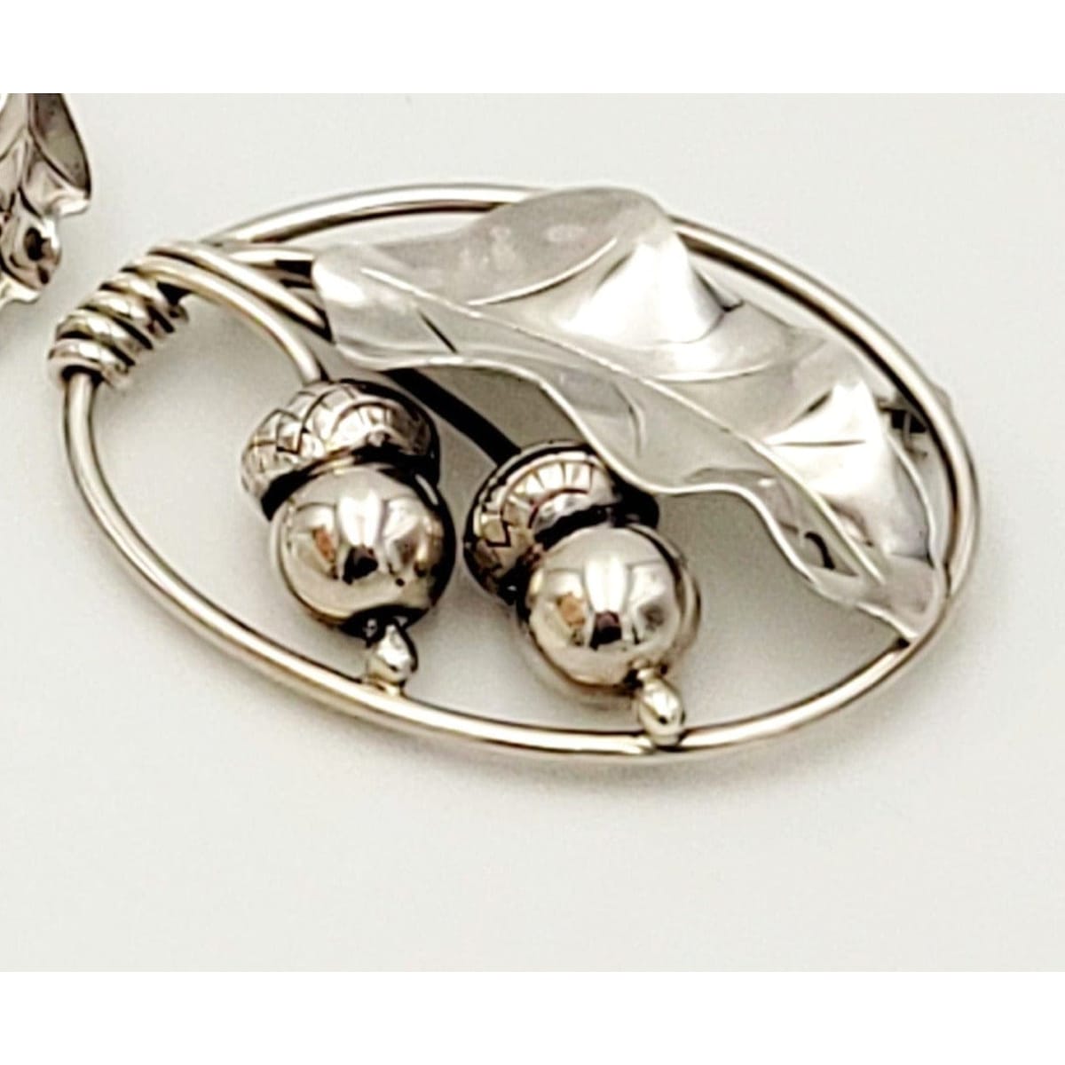 Georg Jensen Jewelry RARE LaPaglia Georg Jensen Sterling Silver 3-D Acorns Brooch Circa 1940s