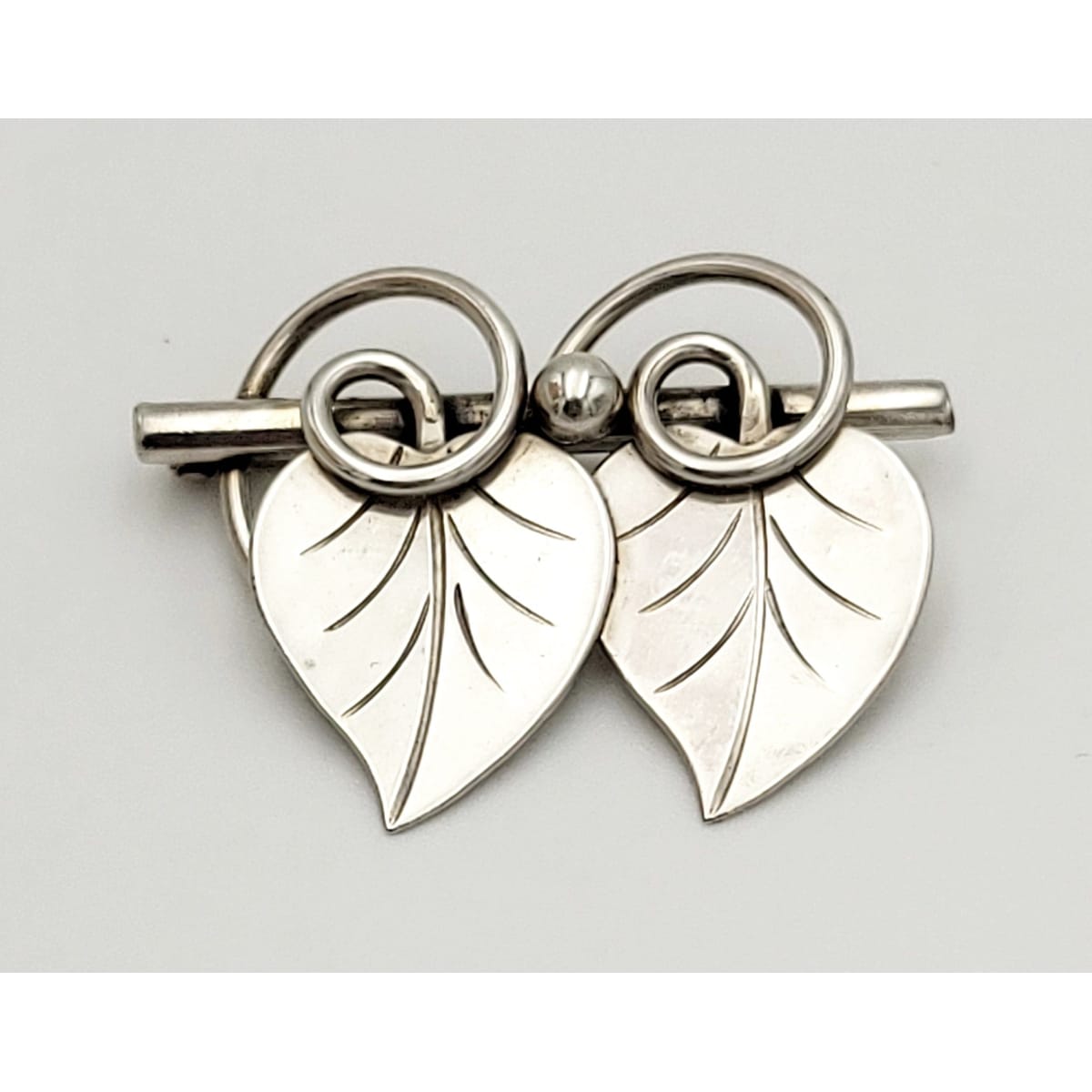 Georg Jensen Jewelry Rare Sterling Silver Georg Jensen USA Vine Leaves Brooch 