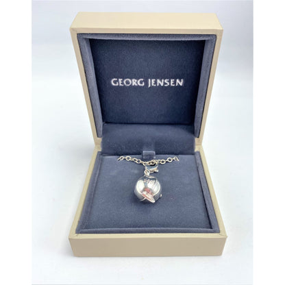 Georg Jensen Jewelry Retired Georg Jensen Denmark Sterling 3-D Fish Charm Necklace IOB 