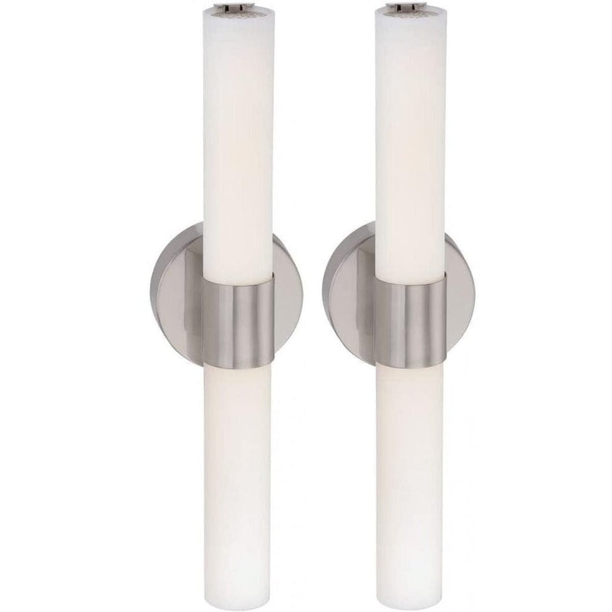 George Kovacs Lamps SET/2 George Kovacs Saber 2 Brushed Nickel Light Bath Bar Opal Glass Shade BNIB!