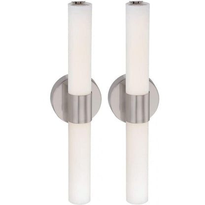 George Kovacs Lamps SET/2 George Kovacs Saber 2 Brushed Nickel Light Bath Bar Opal Glass Shade BNIB!