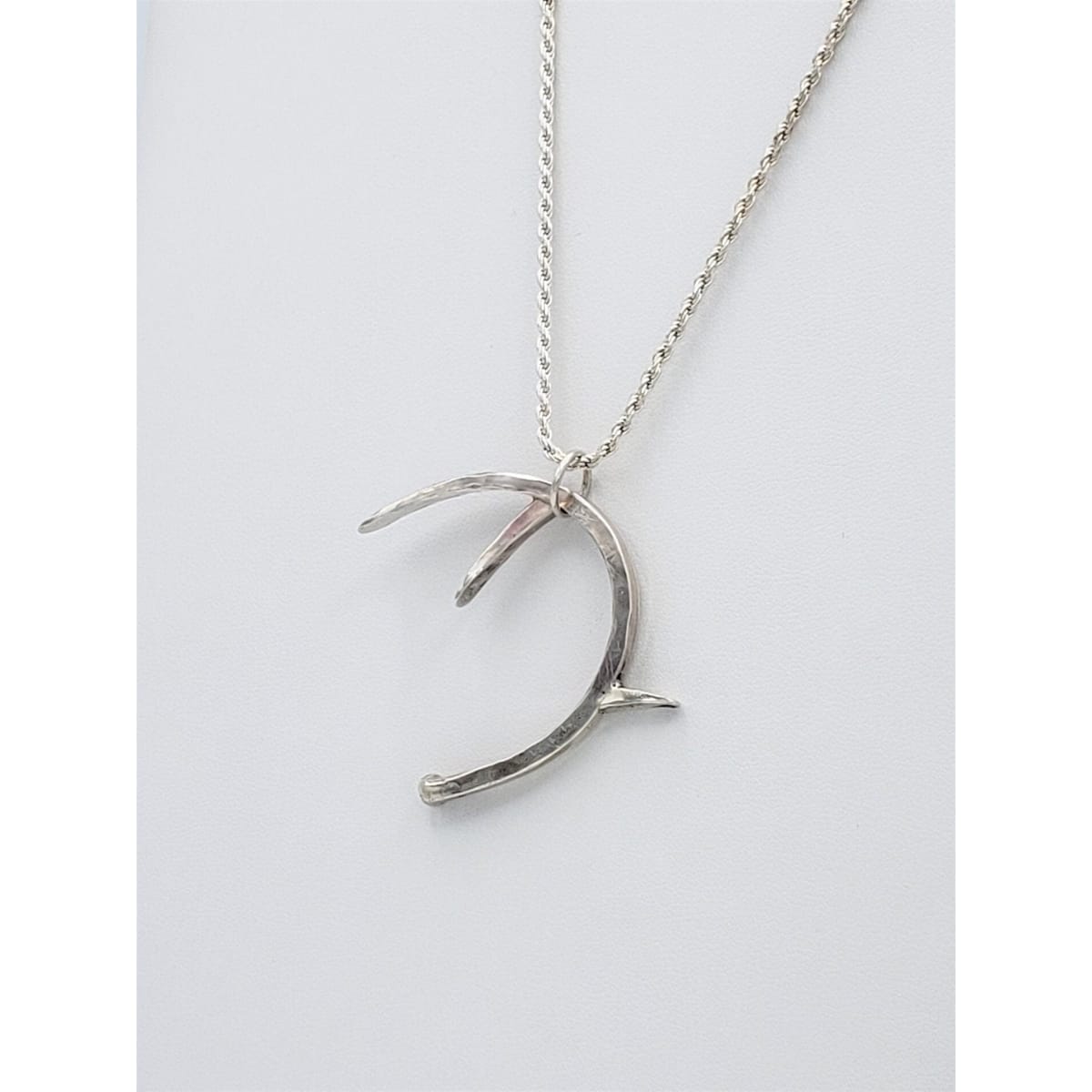 Gerald Mitchell Navajo Jewelry Vintage Sterling Gerald Mitchell NAVAJO Modernist Deer Antler Pendant Necklace
