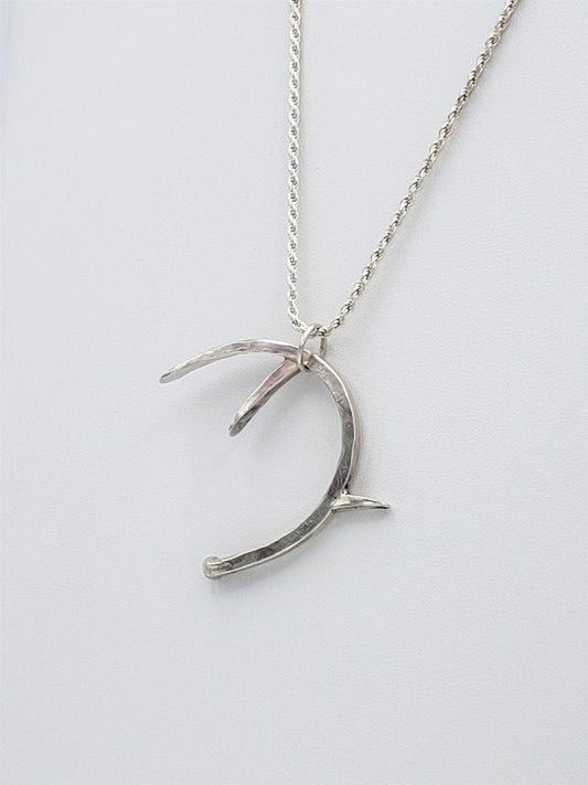 Gerald Mitchell Navajo Jewelry Vintage Sterling Gerald Mitchell NAVAJO Modernist Deer Antler Pendant Necklace