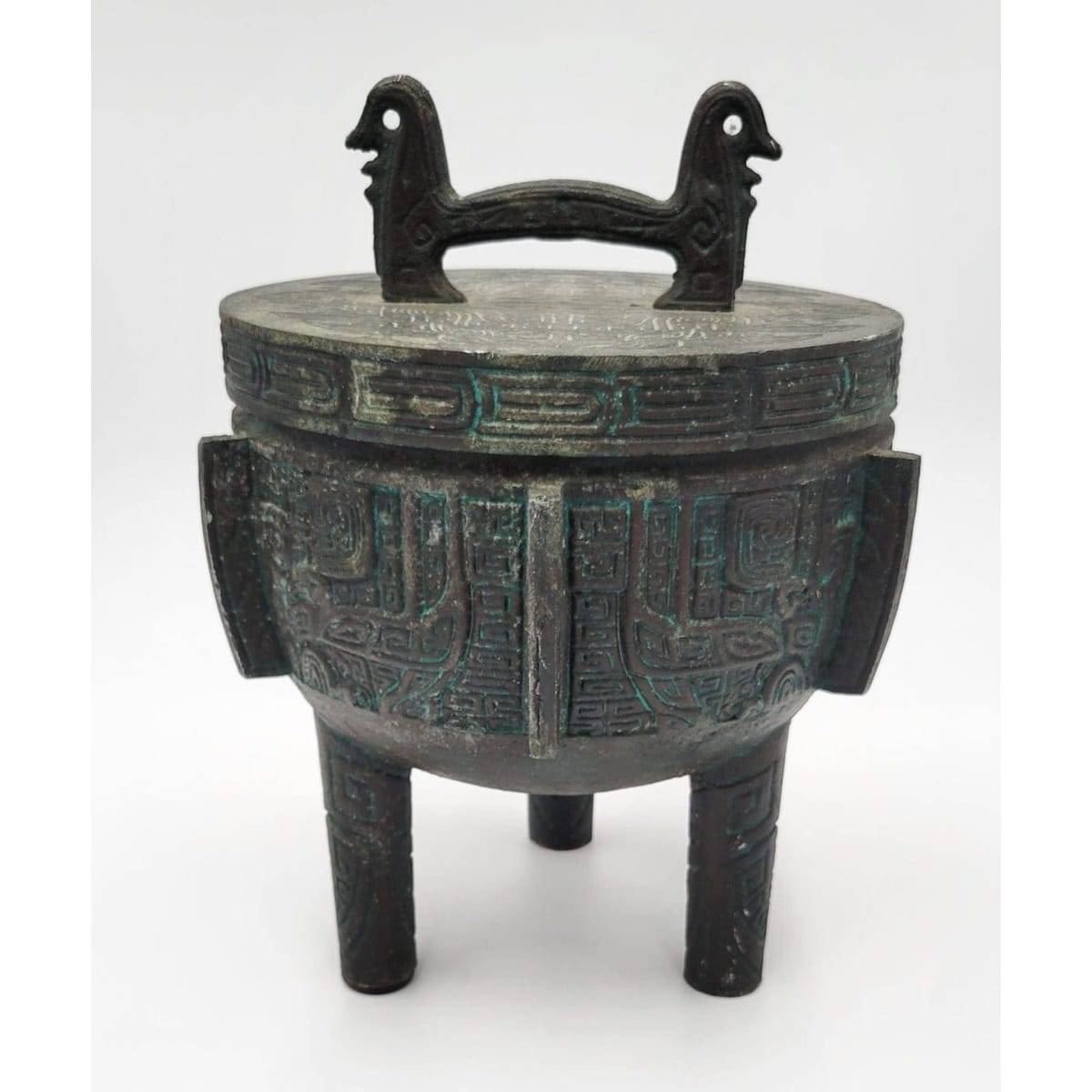Getz Bros. Barware James Mont Getz Bros Shang Dynasty Talisman Cauldron Footed Ice Chiller 1960s