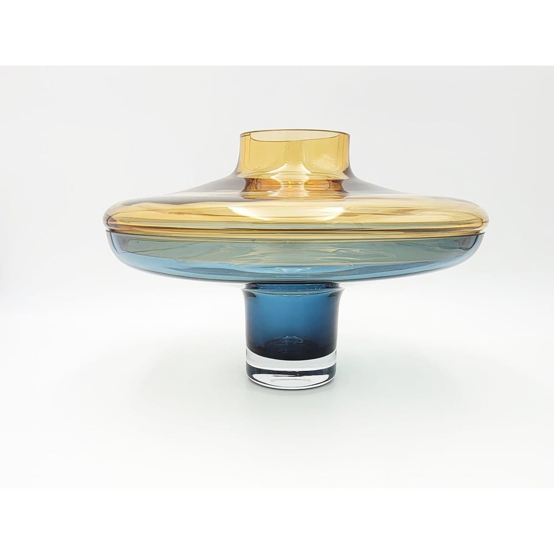 Global Views Home Decor Designer Global Views Large 2 Piece Blown Glass Amber Over Cobalt Vase 2018