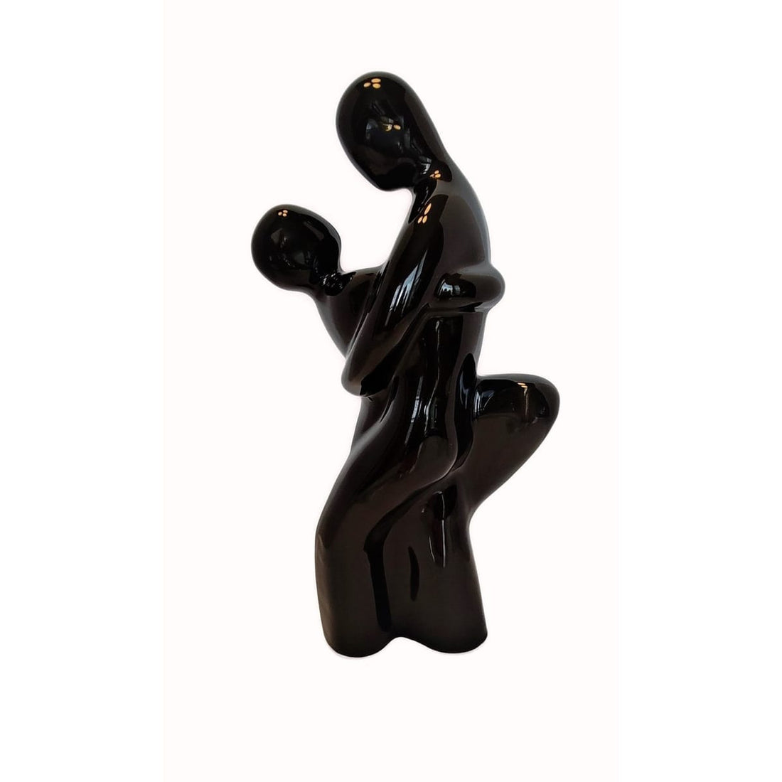Haeger Sculpture VNTG Haeger Art Pottery Lovers Dancing Couple 16" Glossy Black Ceramic Sculpture