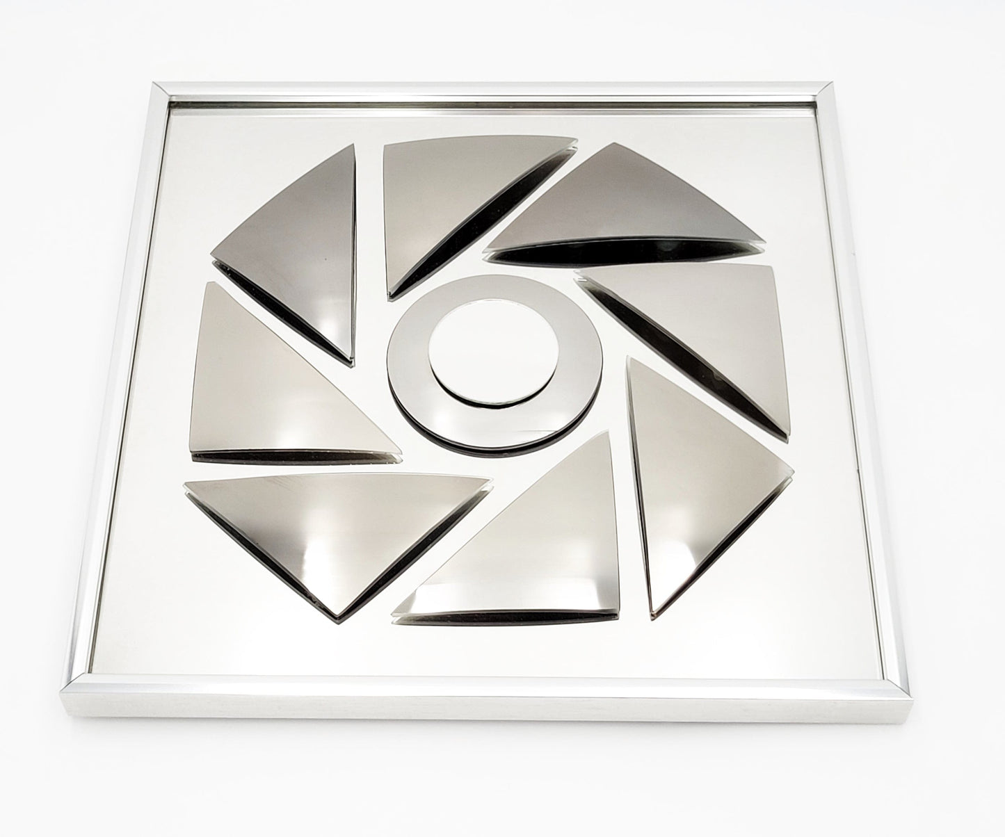 Hal Bienenfeld Industries Mirror Superb Hal Bienenfeld NYC Abstract Modernist Op Art Wall Mirror Circa 1970s