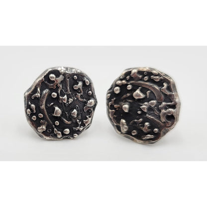 Halberstadt Denmark Jewelry Danish Designer Halberstadt Brutalist Abstract Sterling Cufflinks Circa 1960s RARE