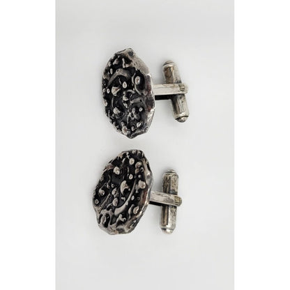 Halberstadt Denmark Jewelry Danish Halberstadt Brutalist Abstract Sterling Cufflinks Circa 1960s RARE