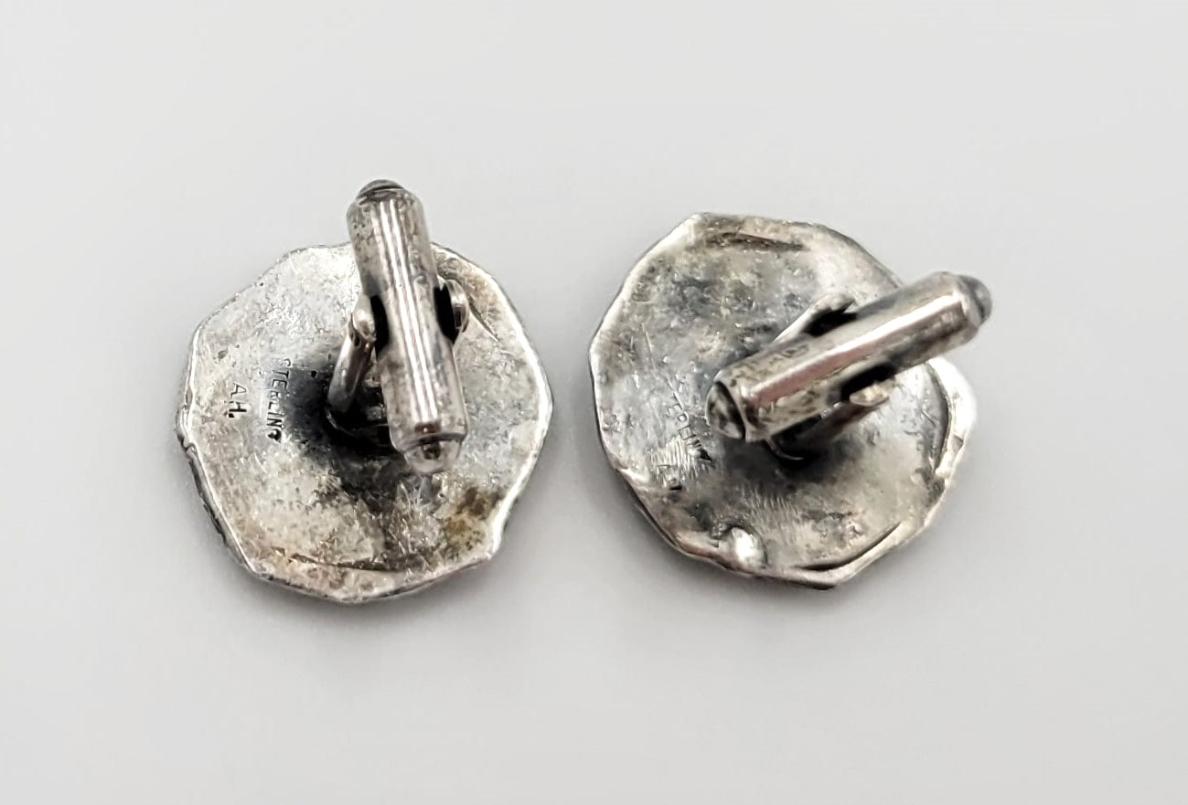 Halberstadt Denmark Jewelry Danish Halberstadt Brutalist Abstract Sterling Cufflinks Circa 1960s RARE