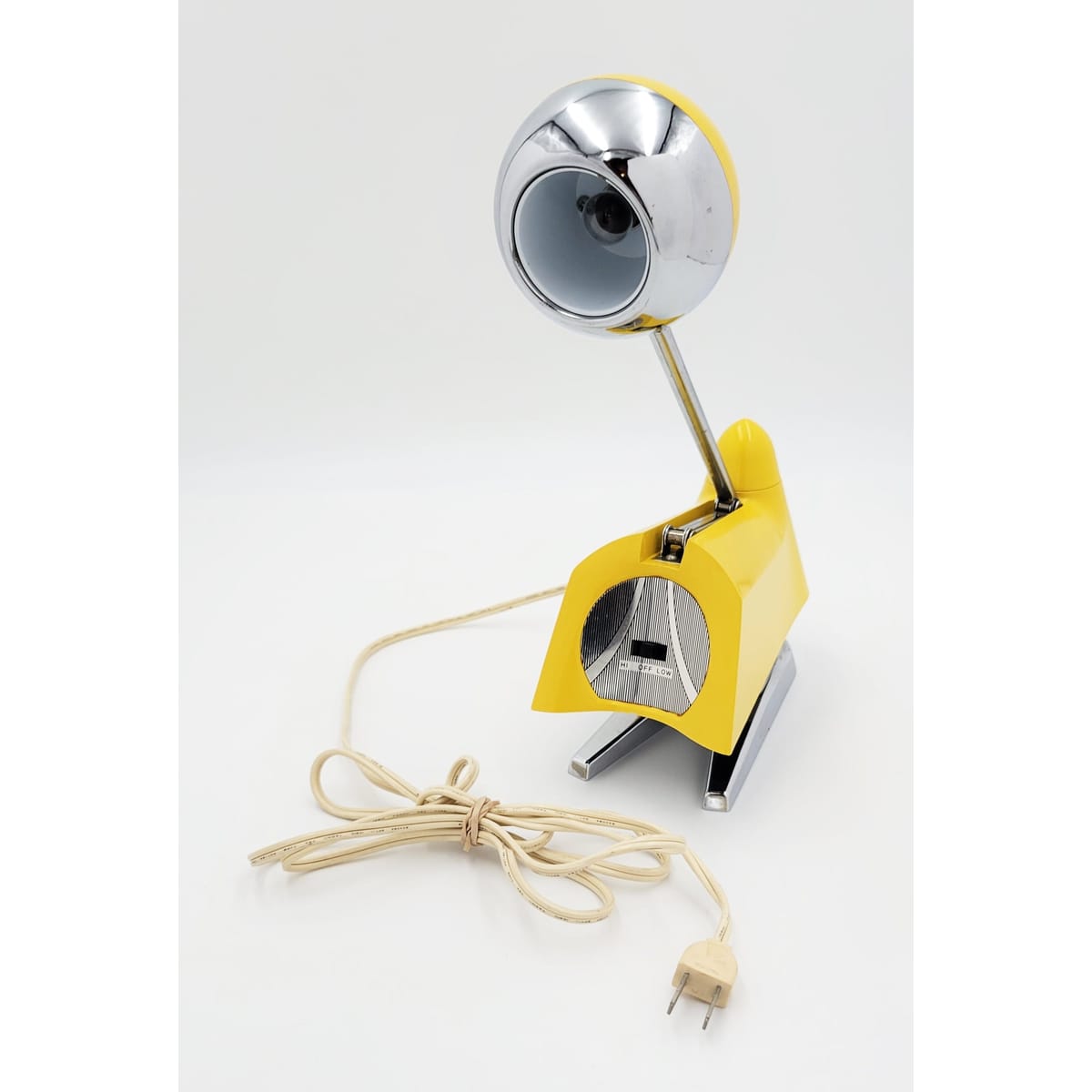 Hamilton Industries Lighting Hamilton Industries Yellow &amp; Chrome Fold Up Eyeball Desk Task Lamp 1960&