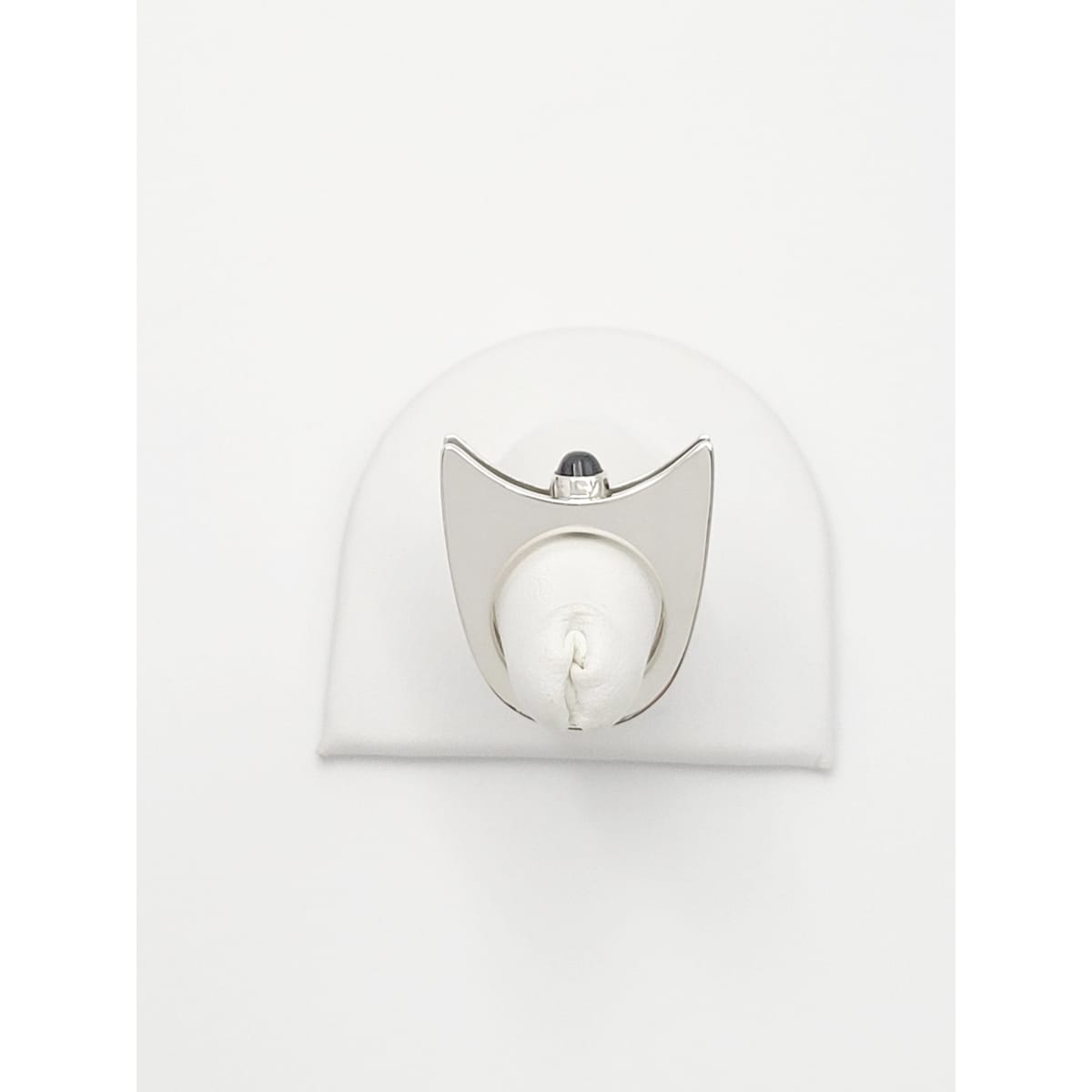 Hannelore Gabriel Jewelry H Gabriel Sterling &amp; Labradorite Modernist Split Level Cocktail Ring Circa 1980s