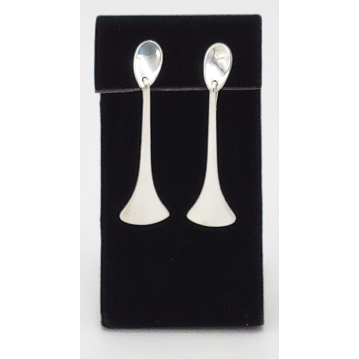 Hans Hansen Jewelry Danish Designer Hans Hansen Sterling Modernist Long Dangle Earrings 1930-40&