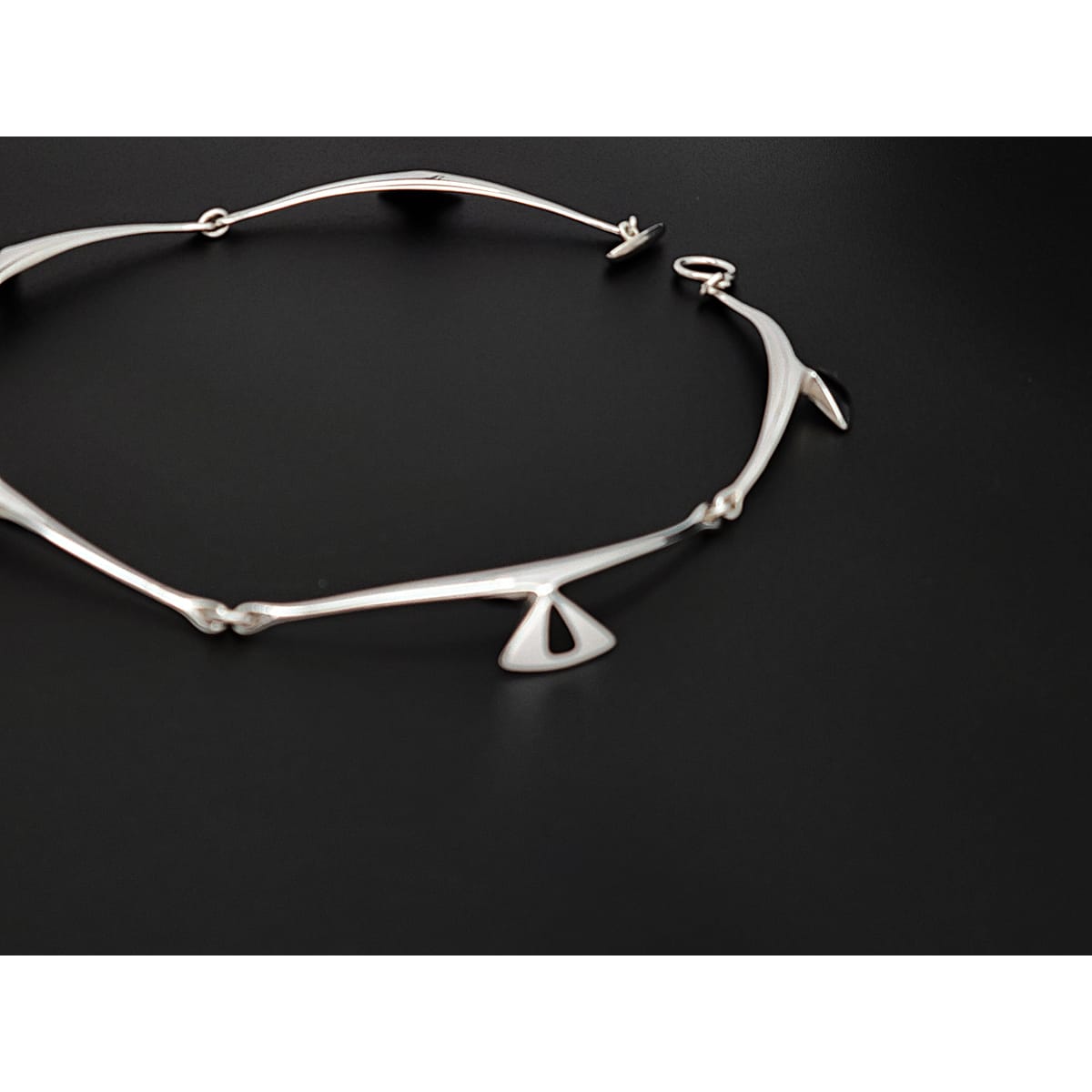 Hans Hansen Jewelry Very RARE Hans Hansen Denmark Modernist Sterling Enamel Necklace 1960s