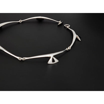 Hans Hansen Jewelry Very RARE Hans Hansen Denmark Modernist Sterling Enamel Necklace 1960s