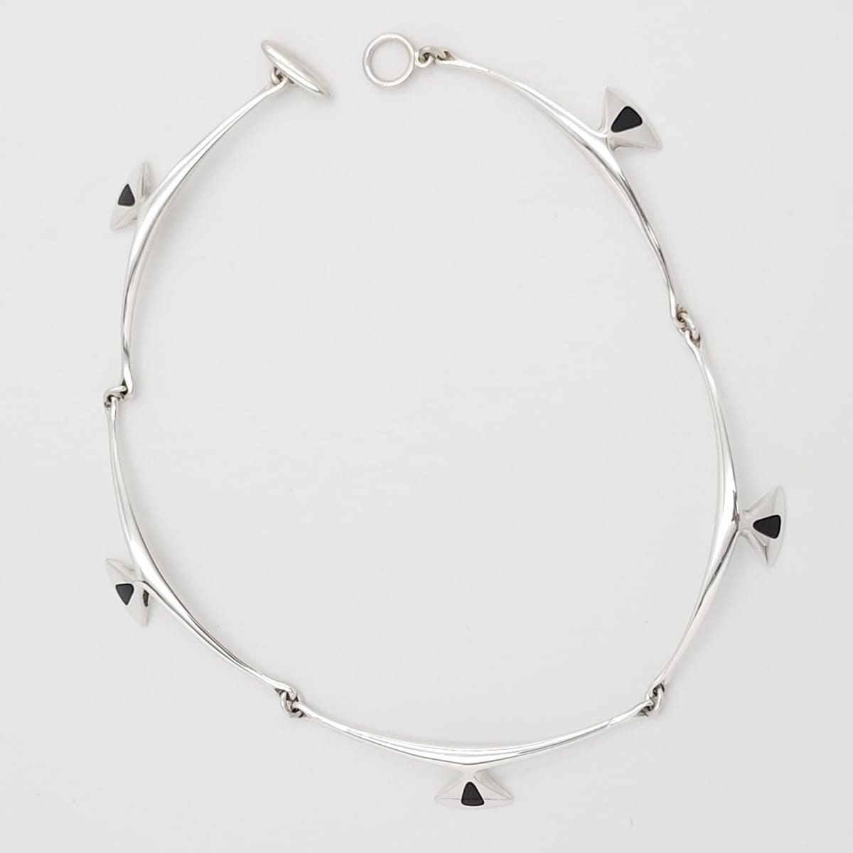 Hans Hansen Jewelry Very RARE Hans Hansen Denmark Modernist Sterling Enamel Necklace 1960s