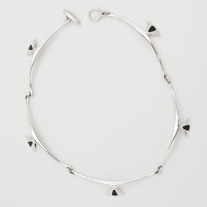Hans Hansen Jewelry Very RARE Hans Hansen Denmark Modernist Sterling Enamel Necklace 1960s