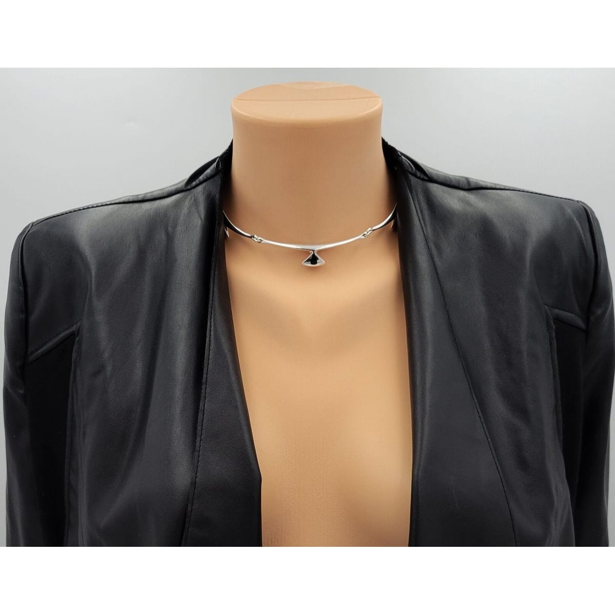 Hans Hansen Jewelry Very RARE Hans Hansen Denmark Modernist Sterling Enamel Necklace 1960s