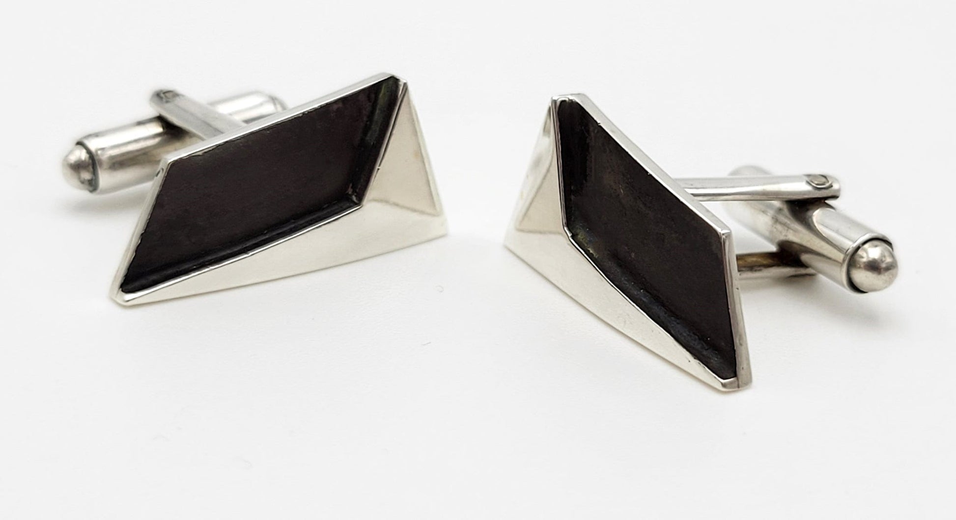 Henry Steig Jewelry Iconic Designer Henry Steig Abstract Modernist Sterling Cufflinks 1950s/60s