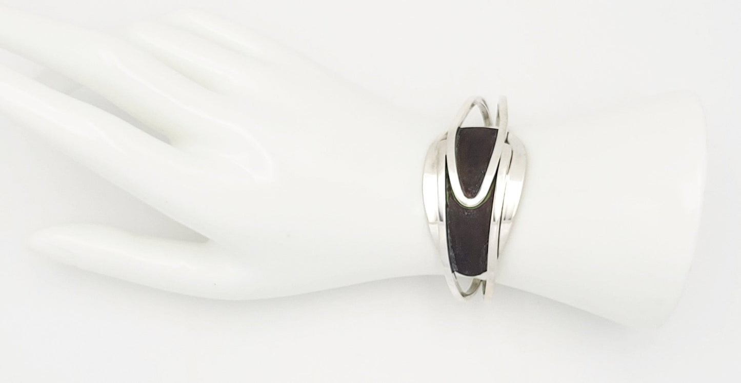 Henry Steig Jewelry Iconic Designer Henry Steig Sterling Abstract Modernist Studio Cuff Rare 1950s