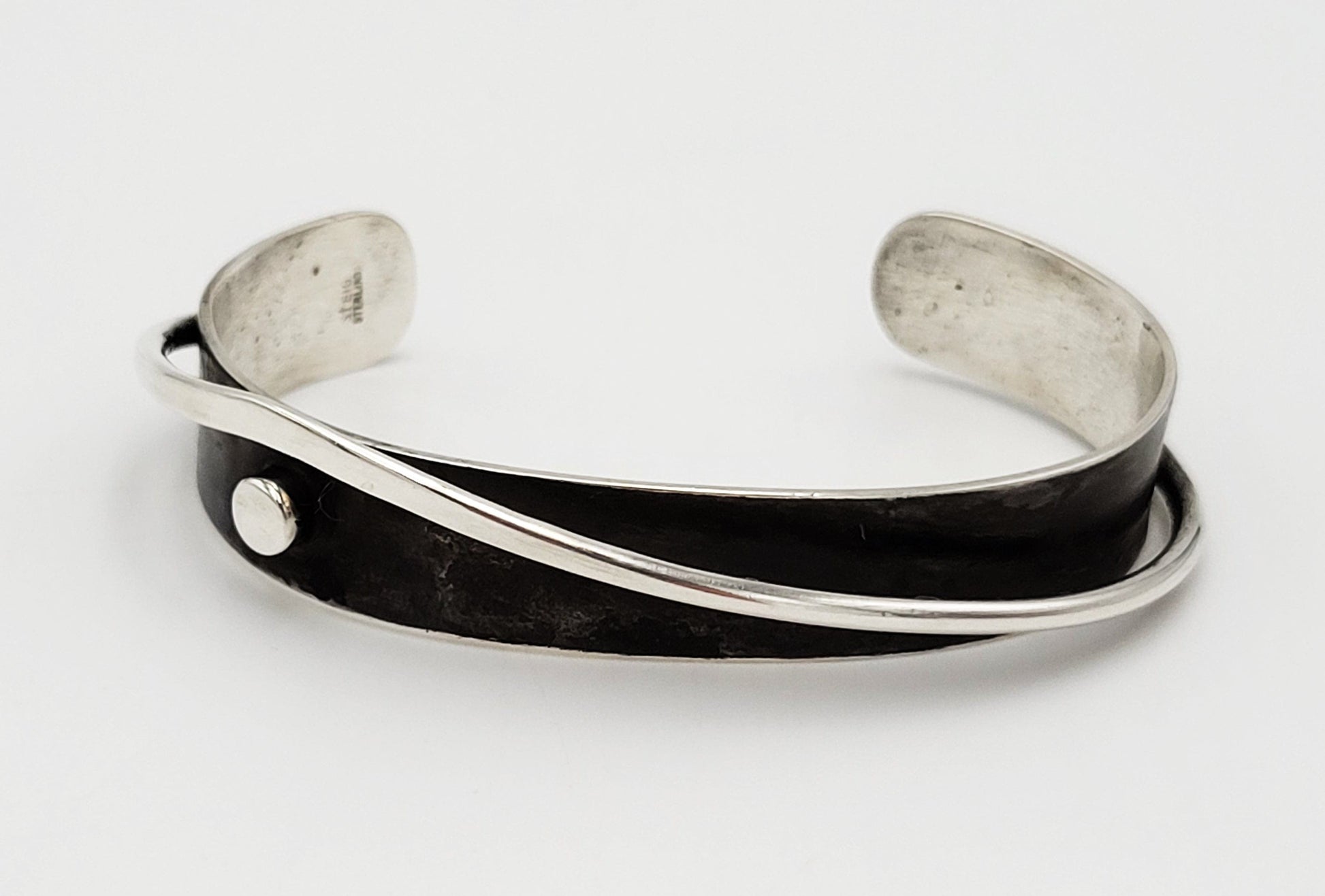 Henry Steig Jewelry Iconic US Designer Henry Steig Sterling Abstract Modernist Studio Cuff Rare 1950s