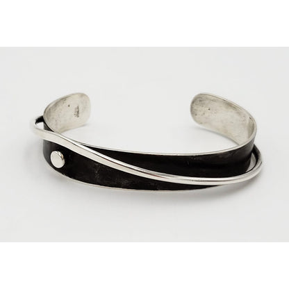 Henry Steig Jewelry Iconic US Designer Henry Steig Sterling Abstract Modernist Studio Cuff Rare 1950s