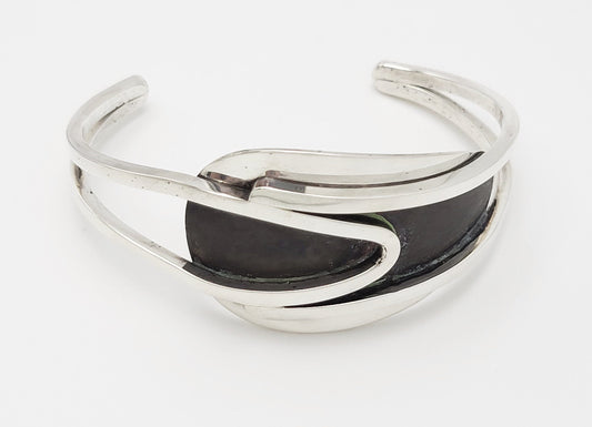 Henry Steig Jewelry Iconic US Designer Henry Steig Sterling Abstract Modernist Studio Cuff Rare 1950s