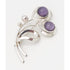Hermann Siersbol Jewelry Danish Designer Hermann Siersbol Sterling & Amethyst Art Deco Floral Brooch 1950s