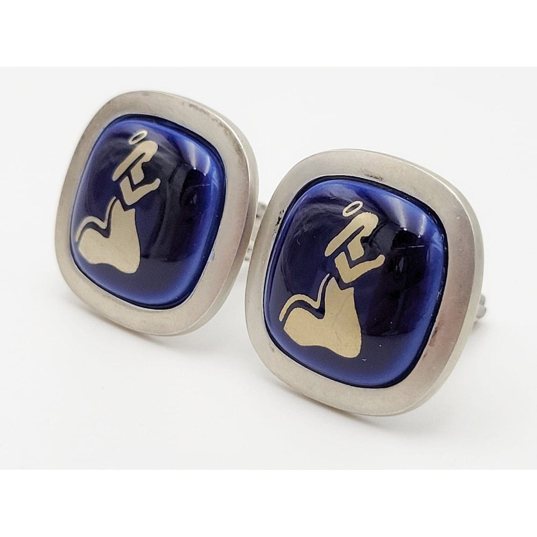 Hermann Siersbol Jewelry Designer Hermann Siersbol Denmark Angels Sterling Enamel Cufflinks 40s/50s