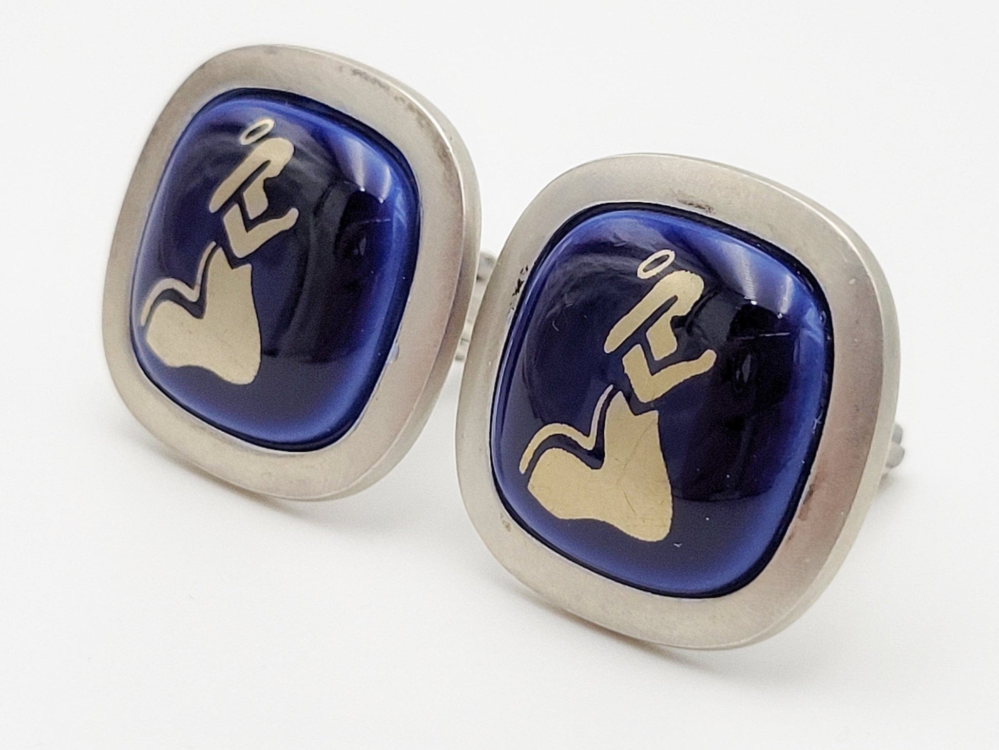 Hermann Siersbol Jewelry Designer Hermann Siersbol Denmark Angels Sterling Enamel Cufflinks 40s/50s