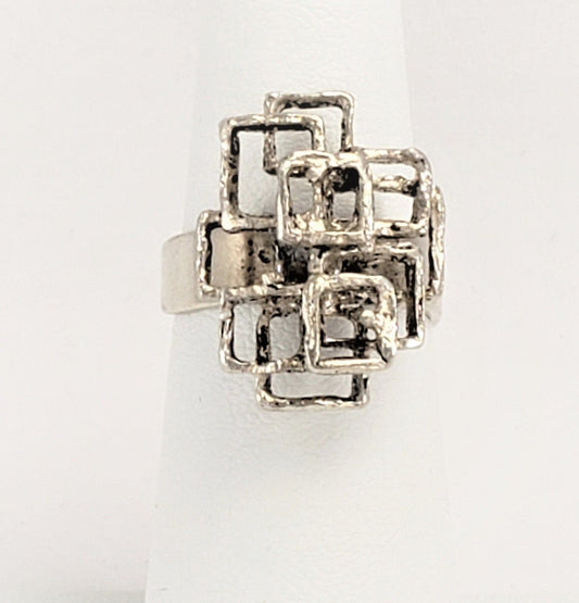 Hermann Siersbol Jewelry Vintage 925 Sterling Silver Hermann Siersbol Denmark Modernist Brutalist Style Ring