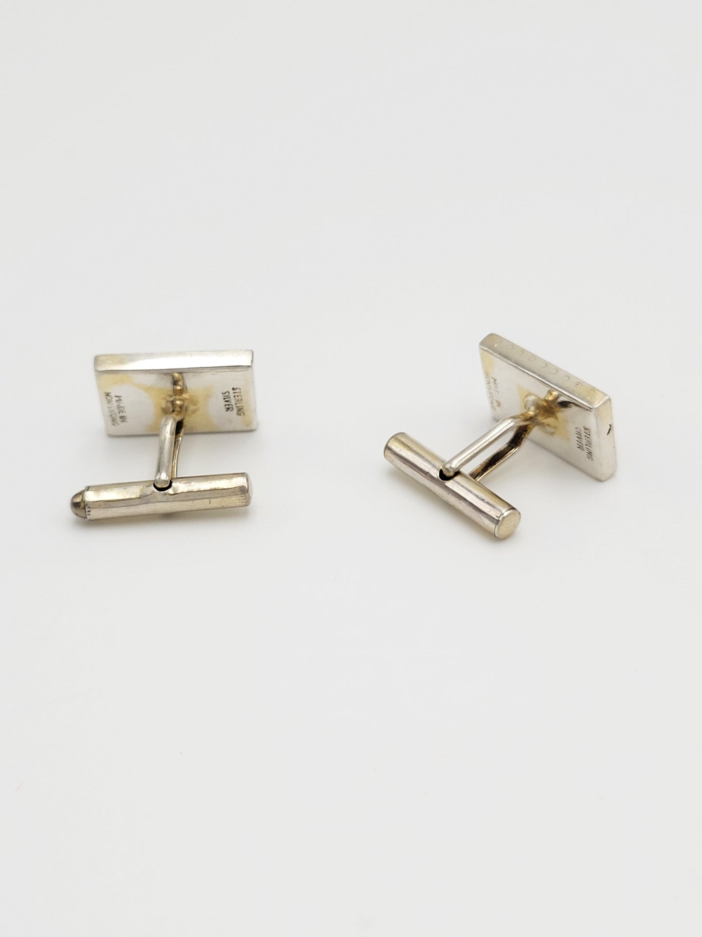 Hong Kong Sterling Jewelry Hong Kong Designer Gold Gilt Sterling Working Abacus Cufflinks Circa 1950s